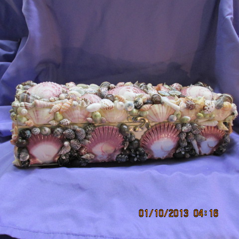 Rectangle Wood Shell Jewelry Box