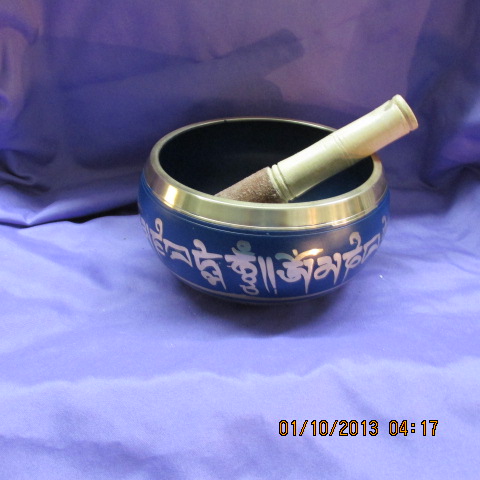 Blue Brass Singing Bowl
