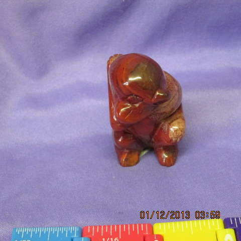 Red Jasper Monkey Crouching