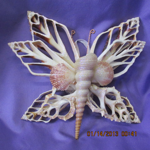 Seashell Butterfly Wall Hanging